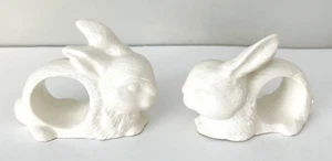 Porta tovaglioli coniglietto coniglietto anelli pasquale bianco set 2 ceramica cucina - Foto 1 di 5