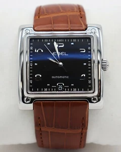 New Unique "1911" Series Carree Square Automatic Ebel Watch with Leather Band - Picture 1 of 9