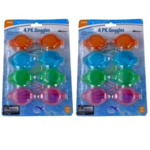 Child Swim Goggles Tinted Lens 8-Pack Multicolor Orange Blue Green Pink - Bild 1 von 3