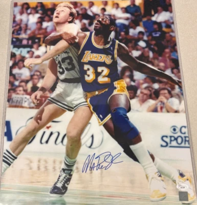 Magic Johnson Autographed Los Angeles 16x20 Basketball Photo JSA H88184 - Image 1 of 3