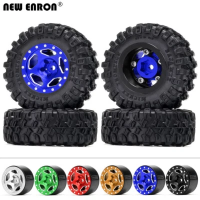 1.0" Wheel Rim 52MM Tires for RC 1/24 Axial SCX24 FCX24 TRX4M Micro Crawler Car - Image 1 of 4