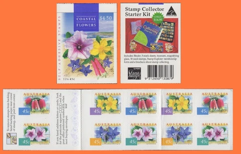 1999 Coastal Flowers 10 x 45c Booklet Peel & Stick SNP Print MNH Cover