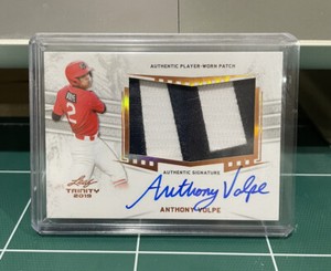 2019 Leaf Trinity Anthony Volpe Patch Auto NICE YANKEES PATCH RC