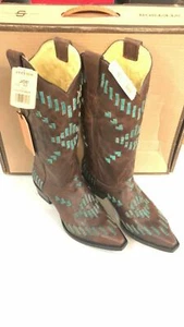 Stetson Madeline Size 8.5 M Women's Leather Western Boots Brown 12-021-6105-0926 - Picture 1 of 6