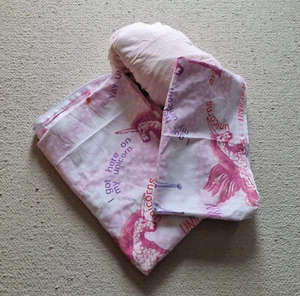 Kinder Bettwäsche Set Mädchen Einhorn Muster rosa 100% Baumwolle 135 x 100 - Bild 1 von 6