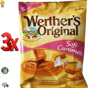 Werther's Original Soft Caramels 3 x Bags 125gr - 4.41oz (375gr / 13.23oz) - Picture 1 of 5