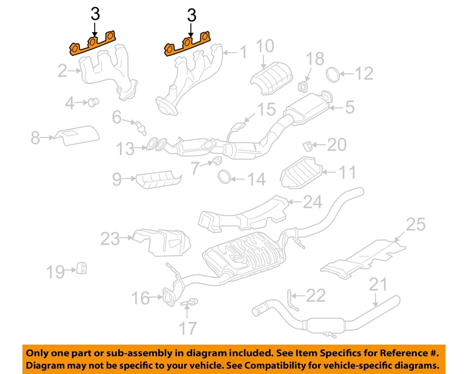 FORD OEM 97-11 Explorer Sport Trac Exhaust Components-Gasket 4L2Z9448CA - Image 1 of 1