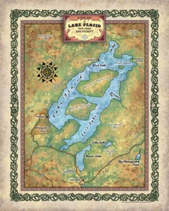 Lake Placid New York Map Art Print Poster Vintage Artwork Wall Home Decor & Gift - Picture 1 of 5