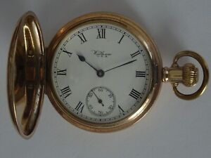 VERY CLEAN GENT'S GOLD PLATED, AMERICAN WALTHAM HUNTER CASED POCKET WATCH 7J