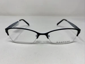 Rampage R174 BLK 51-17-135 Black/Blue Metal Half Rim Eyeglasses Frame AU05 - Picture 1 of 8
