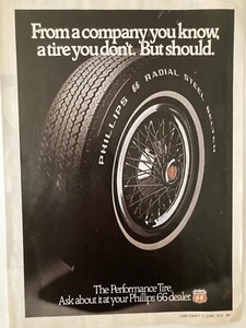1975 Phillips 66 Tire Print Ad Radial Steel Belted The Performance - Picture 1 of 2