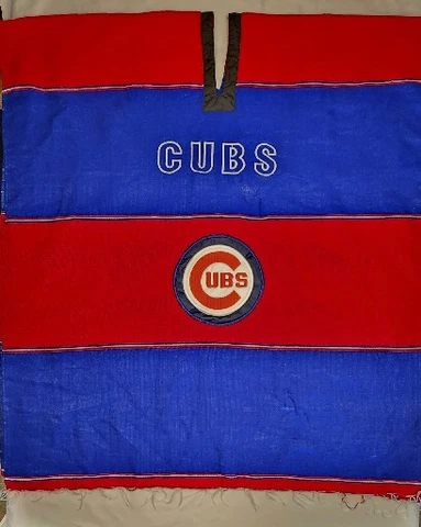 Chicago Cubs MLB Blanket Poncho Team Logo Baseball Red White Blue Fan Gear Cover