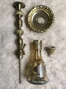 Old Hookah Shisha. Authentic Middle-Eastern. Embellished w/24k gold art 22” - Picture 1 of 10