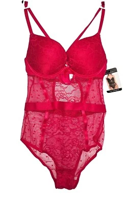 French Affair Push-up Bodysuit, French Affair Push-Up Bodysuit Lace Lingerie, - Image 1 of 4
