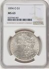 1894 O US Morgan Silver Dollar $1 - NGC MS 63