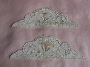 2 Inlays oder Applikationen aus Baumwolle für Dessous Blumendekor 13 x 4,50 cm - Bild 1 von 6