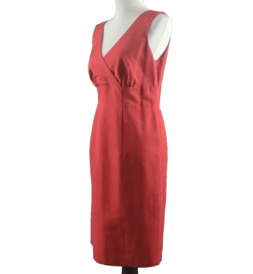 Magaschoni Collection Red Sheath Dress Size 14 Silk Blend Lined MSRP $262 NEW - Image 1 of 4
