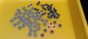 60 Parts Lego 2655 3464 Wheel Base with Pulley Wheel White Light Bluish Gray - Picture 1 of 5