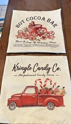 Throw Pillow Covers Set Of 2  Holiday Christmas Slip Cases Pillows Not Included - Image 1 of 4