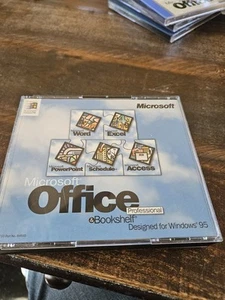 MICROSOFT OFFICE PROFESSIONAL AND BOOKSHELF FOR WINDOWS 95 With Key - Photo 1/9