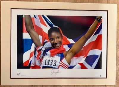 Denise Lewis Signed Large Mounted Photo Gold Win 2000 Sydney Olympics 119/500 - Image 1 of 4
