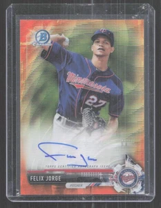 2017 Bowman Chrome Prospect Orange Wave Refractor /50 Felix Jorge #CPA-FJ Auto - Picture 1 of 2