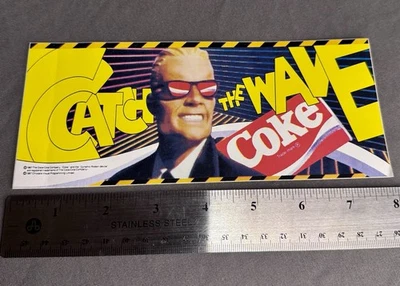 Max Headroom Coca-Cola Coke Original 1987 Bumper Sticker — Catch The Wave ! Punk - Image 1 of 3