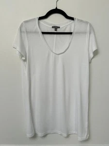 GAP White Viscose Drapey Relaxed Fit Short Sleeve T-Shirt L UK12-14 £25 - Picture 1 of 7