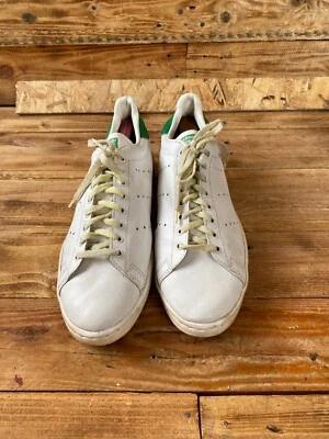 Zapatillas bajas vintage años 80 Adidas Stansmith talla 12, hechas en Francia cuero blanco Foto 1 de 4
