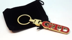 24ct GOLD PLATED VW VOLKSWAGEN GTD KEYRING GOLF PASSAT POLO SCIROCCO LINE - Picture 1 of 1