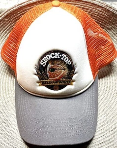 Shock Top belgische Truckermütze weiß orange grau bestickt Logo Druckknopflasche neu - Bild 1 von 5