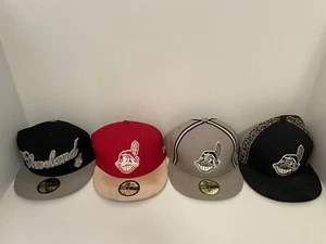 Mixed Lot Of New Era Cleveland Indians Chief Wahoo Fitted Hats Pre-owned - Picture 1 of 15