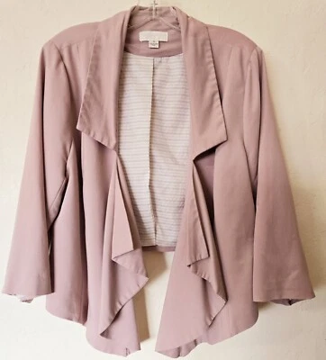 Blazer Forever 21 talla grande 1x cuello cascada rosado Foto 1 de 3