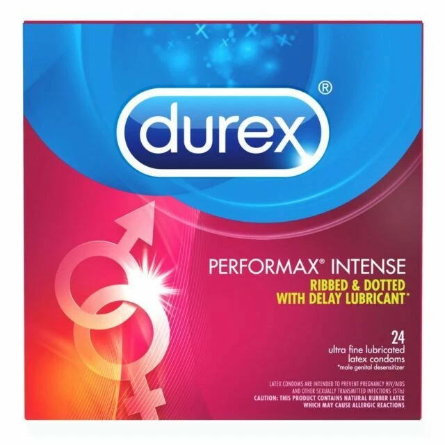 Durex Performax Intense Ribbed & Dotted With Delay Lubricant Premium Condom 24