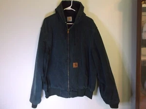 Giacca Carhartt vintage con cappuccio in verde Aspen taglia grande trapuntata foderata - Foto 1 di 5