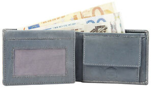 Schmale Mini Geldbörse Grau aus Echtleder Brieftasche Geldtasche Echt Leder 10x7