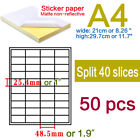 Lot de papier couleur de bureau A4 feuille découpée auto-adhésive étiquette jet d'encre imprimé laser