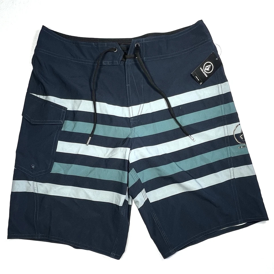 Volcom Board Shorts Mens 30 Blue Manic 2 True To This Stretch Swim Trunks Skater - Image 1 of 4