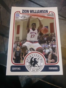 Zion Williamson Spartanburg High School Neuheit Karte Rookie Duke New Orleans... - Bild 1 von 3