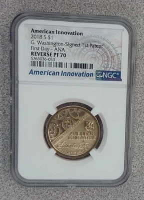 2018 S American Innovation Patent Reverse Proof NGC PF70 First Day ANA (053) - Image 1 of 2