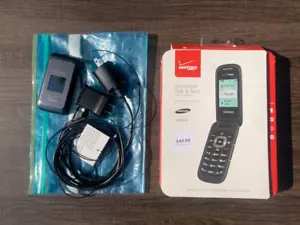 Lot of 2 Samsung Verizon Flip Phones Gusto 3 SM-B311V & Haven SCH-U320 Chargers+ - Picture 1 of 16