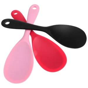 3 pièces spatule de riz en silicone outils de cuisine antiadhésifs cuillère à pagaie - Photo 1/12