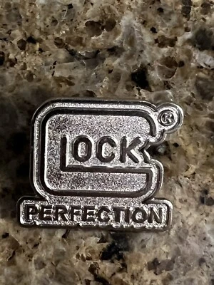 Shot Show 2022 Glock Perfection Hat Pin Pinback Silver - Image 1 of 3