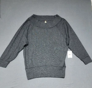 NWT~ FREE PEOPLE We The Free Pullover Sweatshirt LARGE Black ( Dark Gray ) $68 - Picture 1 of 8