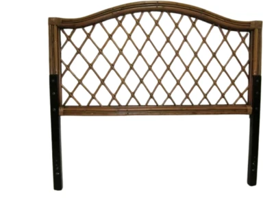 SAFAVIEH Gabrielle Marrón Multi Ratán Mimbre Enrejado Cabecero Madera Acento Reina Foto 1 de 4