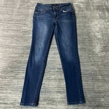 1822 Denim Jeans Size 4 Womens Straight Leg Low Rise Medium Wash Blue 