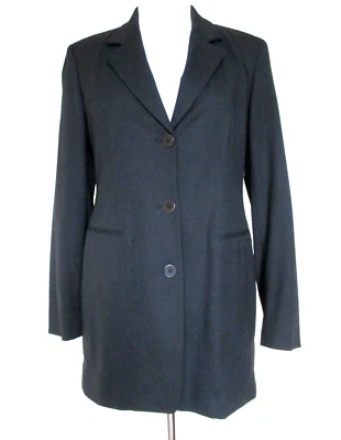 Blazer Vintage Donna Karan Signature Talla 6 Mujer Gris Muy Oscuro Mezcla de Lana Foto 1 de 4
