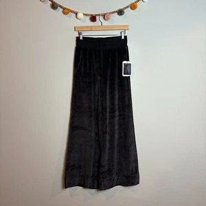 Pantalones de salón Nation LTD de terciopelo negro pierna ancha nuevos con etiquetas - Imagen 1 de 6