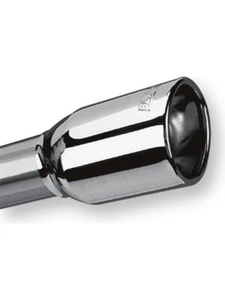 Borla Universal Polished Tip Single Oval Rolled Angle-Cut w/Clamp inlet (20153) - Picture 1 of 12