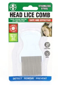 Flea Removal Lice Nit Head Stainless Steel Metal Hair Comb Brushes 9.5 x 4.5cm - Picture 1 of 4